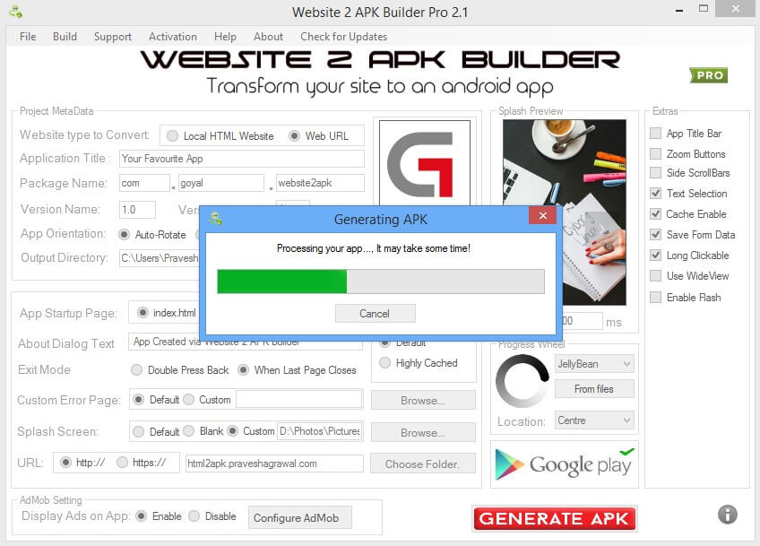Website 2 APK Builder Pro Free Download