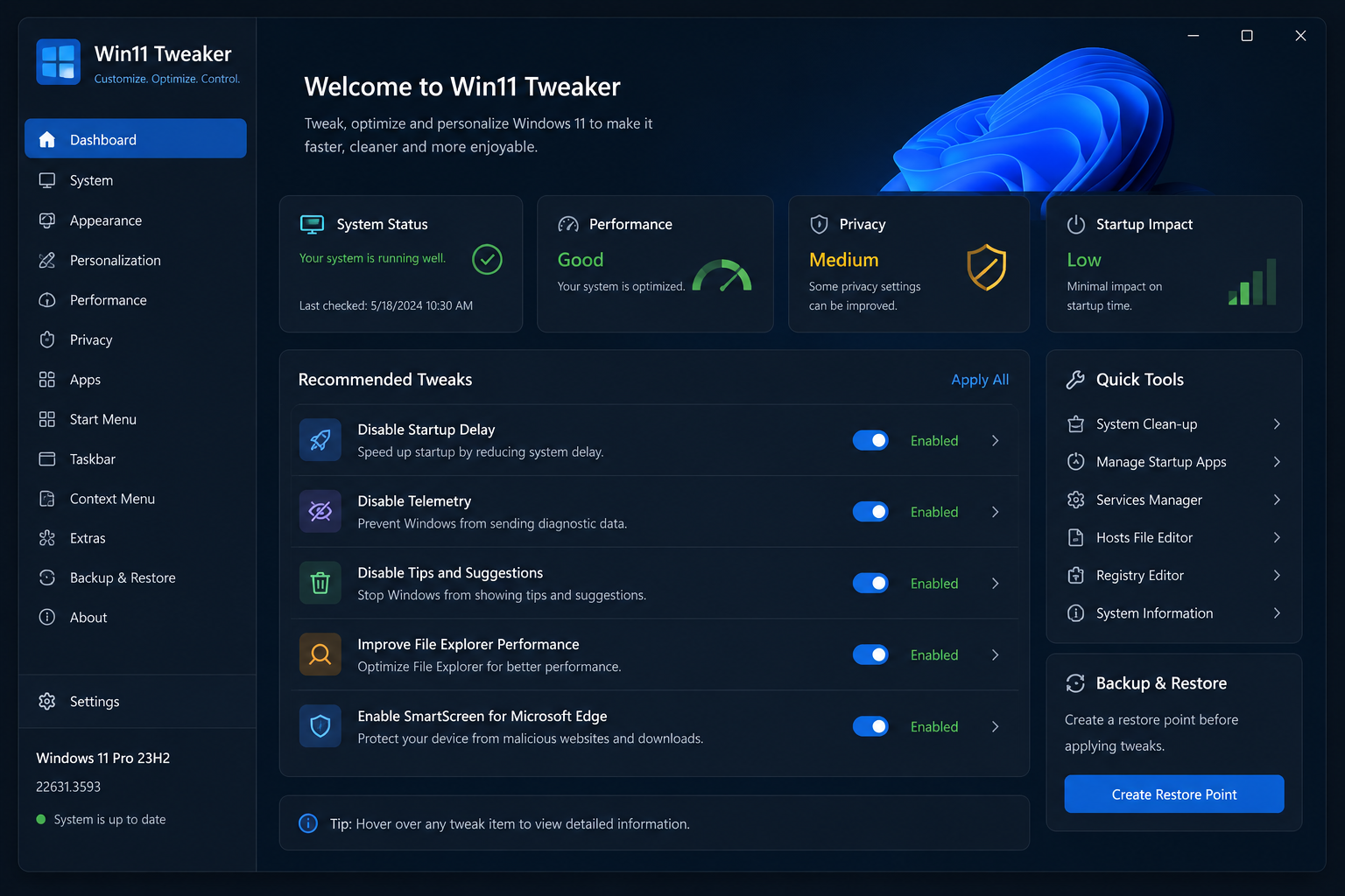 Win11 Tweaker Free Download Latest Version