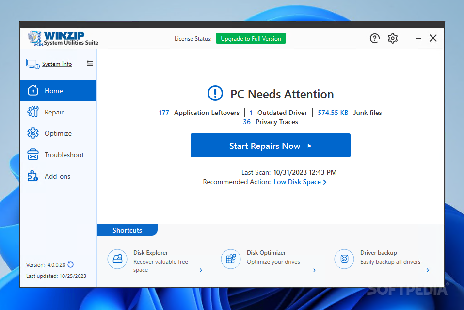 WinZip System Utilities Suite Free Download
